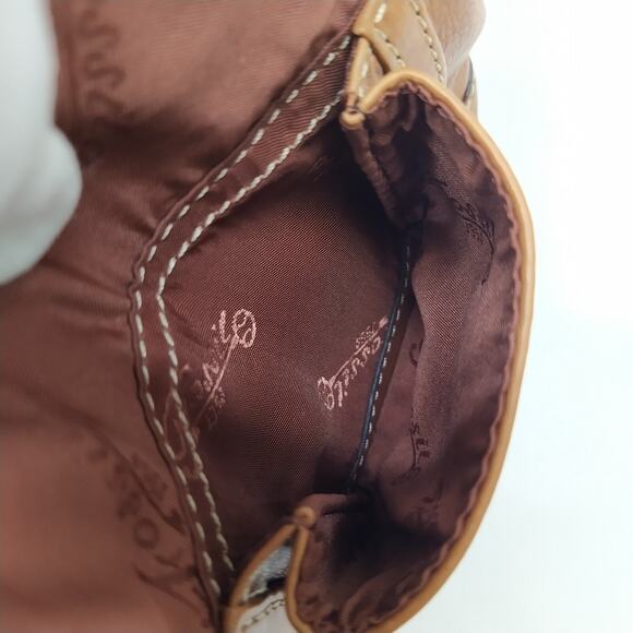 Fossil Brown Leather Front Pockets Zipper Closure Hobo Shoulder Bag - Picture 9 of 16